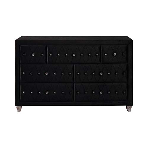 Coaster Furniture Deanna 7-Drawer Rectangular Black Dresser 20" D x 37.75" H 206103