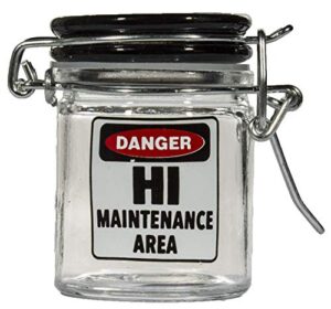 airtight glass herb mini storage jar with clamping lid in choice of design (hi maintenance area, small)