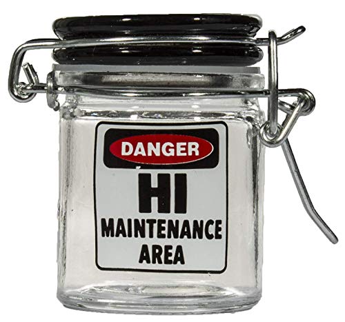 Airtight Glass Herb Mini Storage Jar with Clamping Lid in Choice of Design (Hi Maintenance Area, Small)