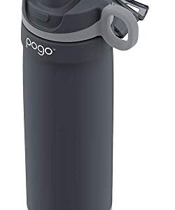 Pogo 20oz Vacuum Insulated Stainless Steel Water Bottle with Chug Lid (Grey)