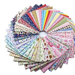 Phantomon 50pcs 8inch x 8inch Cotton Fabric Craft Precut Square Patchwork Sheets for Quilting, Sewing, Scrapbooking (8Inch x 8Inch)