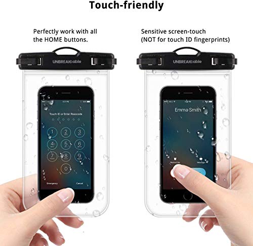 UNBREAKcable Waterproof Underwater Mobile Phone Case - [Pack of 2] 7.0 Inch IPX8 Waterproof Mobile Phone Case for Swimming, Bathing for iPhone 14 13 12 11 Pro Max Mini, XS X XR SE 8 7 6 Samsung & More