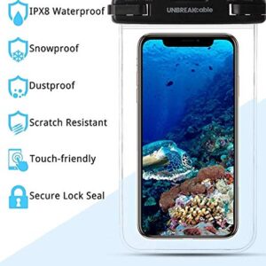 UNBREAKcable Waterproof Underwater Mobile Phone Case - [Pack of 2] 7.0 Inch IPX8 Waterproof Mobile Phone Case for Swimming, Bathing for iPhone 14 13 12 11 Pro Max Mini, XS X XR SE 8 7 6 Samsung & More