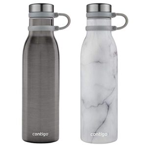 couture thermalock vacuum-insulated stainless steel water bottle, 20 ounces 2 pack 2 colors