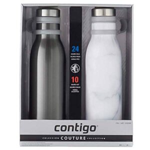 Couture THERMALOCK Vacuum-Insulated Stainless Steel Water Bottle, 20 ounces 2 Pack 2 Colors