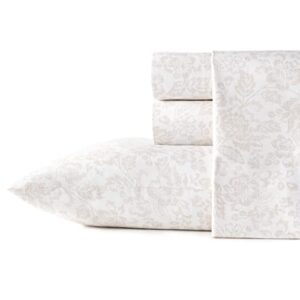 stone cottage - full sheets, cotton percale bedding set, crisp & cool home decor (mae, full)