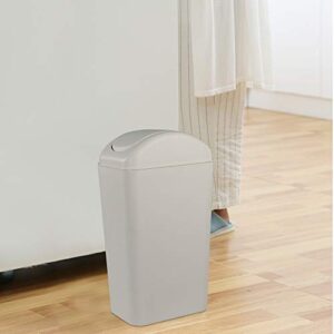 Obstnny Slim Plastic Trash Can for Narrow Spaces at Home or Office, 14L Capacity