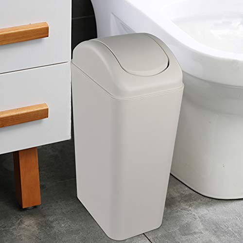 Obstnny Slim Plastic Trash Can for Narrow Spaces at Home or Office, 14L Capacity