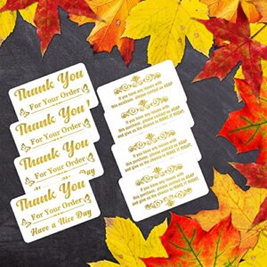 PARTH iMPEX Thank You for Your Order Cards - (Pack of 100) 3.5" x 2" Gold Foil Purchase Inserts Supporting My Small Business Greeting Card Appreciation for Customer Shopping Handmade Goods