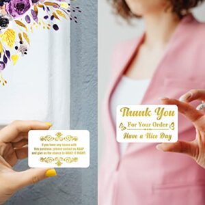 PARTH iMPEX Thank You for Your Order Cards - (Pack of 100) 3.5" x 2" Gold Foil Purchase Inserts Supporting My Small Business Greeting Card Appreciation for Customer Shopping Handmade Goods