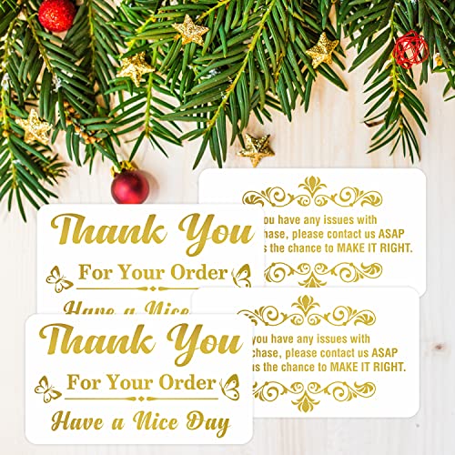 PARTH iMPEX Thank You for Your Order Cards - (Pack of 100) 3.5" x 2" Gold Foil Purchase Inserts Supporting My Small Business Greeting Card Appreciation for Customer Shopping Handmade Goods