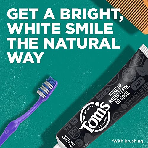 Activated Charcoal Toothpaste- Peppermint Fluoride Free Tom's Of Maine 4.7 oz Pa