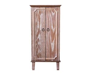 hives and honey cabby armoire fully locking jewelry cabinet, oak