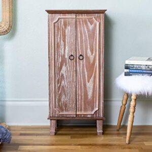 Hives and Honey Cabby Armoire Fully Locking Jewelry Cabinet, OAK