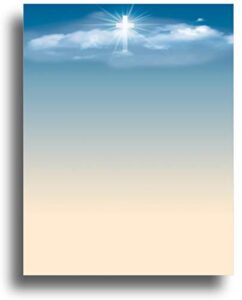 cross in the sky religious stationery paper - 80 sheets