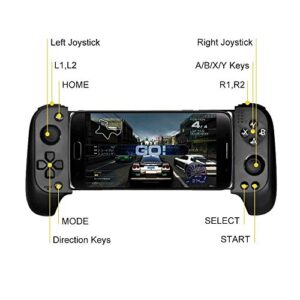 Tidoom Telescopic Mobile Game Controller Gamepad Wireless Bluetooth Controller Compatible for Android iOS Phone Flexible Joystick Black