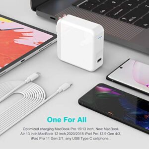 SZPOWER 61W USB C Charger Power Adapter for MacBook Pro 13, 14, 15, 16 inch 2022, 2020, 2019, 2018, New MacBook Air 13 inch, Thunderbolt 3 Laptop Power Supply Type C, LED,6.6ft USB-C to C Cable