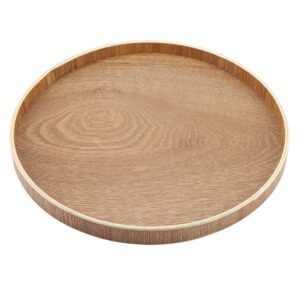 wooden serving tray round plate for tea set fruits candies food home decoration(30cm)