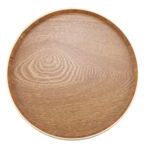 Wooden Serving Tray Round Plate for Tea Set Fruits Candies Food Home Decoration(30cm)