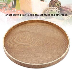 Wooden Serving Tray Round Plate for Tea Set Fruits Candies Food Home Decoration(30cm)