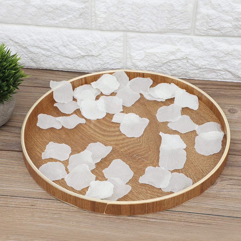 Wooden Serving Tray Round Plate for Tea Set Fruits Candies Food Home Decoration(30cm)