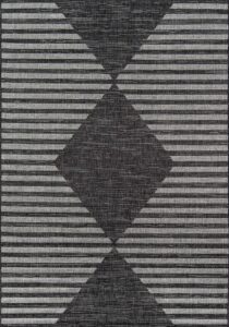 novogratz by momeni villa cavallo indoor outdoor rug, 2' x 3', charcoal