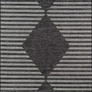 Novogratz by Momeni Villa Cavallo Indoor Outdoor Rug, 2' X 3', Charcoal