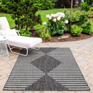 Novogratz by Momeni Villa Cavallo Indoor Outdoor Rug, 2' X 3', Charcoal