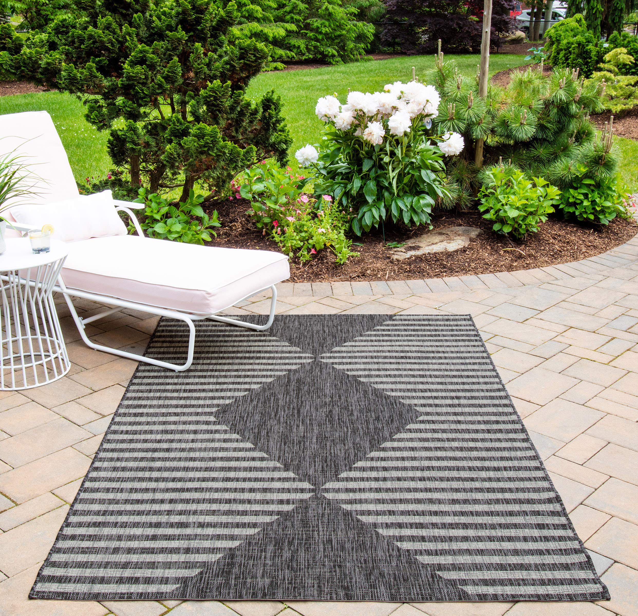 Novogratz by Momeni Villa Cavallo Indoor Outdoor Rug, 2' X 3', Charcoal