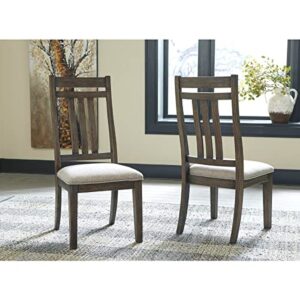 signature design by ashley wyndahl rustic modern cushioned dining chair, 2 count, distressed brown