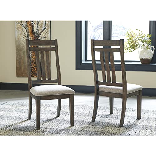 Signature Design by Ashley Wyndahl Rustic Modern Cushioned Dining Chair, 2 Count, Distressed Brown