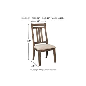 Signature Design by Ashley Wyndahl Rustic Modern Cushioned Dining Chair, 2 Count, Distressed Brown