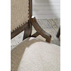 Signature Design by Ashley Wyndahl Rustic Modern Upholstered Dining Chair, 2 Count, Distressed Brown