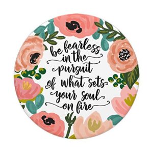 Be Fearless Inspiration Quote in Floral Pattern PACL178d PopSockets PopGrip: Swappable Grip for Phones & Tablets
