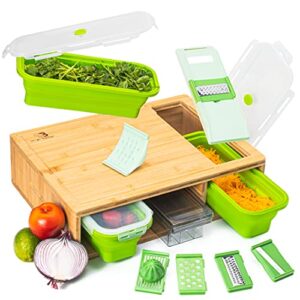 sb simpli better cutting board with collapsible containers and graters large