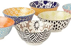 Certified International Porcelain Chelsea 6.25"Bowls, Set of 6,Multicolored