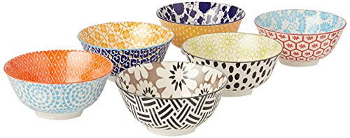 Certified International Porcelain Chelsea 6.25"Bowls, Set of 6,Multicolored