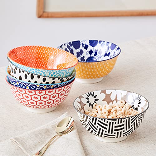 Certified International Porcelain Chelsea 6.25"Bowls, Set of 6,Multicolored