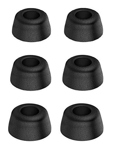 JNSA Memory Foam Ear Tips Compatible with Galaxy Buds/Gear IconX, Comfortable & Noise Blocking Replacement Earbud Memory Foam Tips for Truly Wireless Earphone, S/M/L 3 Size 3 Pairs [Black]