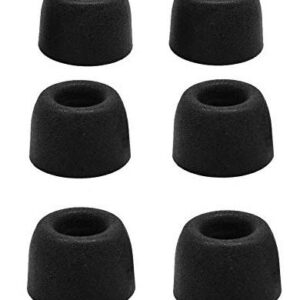 JNSA Memory Foam Ear Tips Compatible with Galaxy Buds/Gear IconX, Comfortable & Noise Blocking Replacement Earbud Memory Foam Tips for Truly Wireless Earphone, S/M/L 3 Size 3 Pairs [Black]