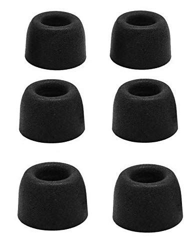 JNSA Memory Foam Ear Tips Compatible with Galaxy Buds/Gear IconX, Comfortable & Noise Blocking Replacement Earbud Memory Foam Tips for Truly Wireless Earphone, S/M/L 3 Size 3 Pairs [Black]