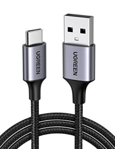 ugreen usb a to usb c cable, type c fast charger nylon braided cord compatible for samsung galaxy s10 s10+ s9 s8 note 9 8 gopro hero 7 5 6 ps5 controller switch lg g8 g7 etc. 1.6ft