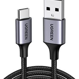 UGREEN USB A to USB C Cable, Type C Fast Charger Nylon Braided Cord Compatible for Samsung Galaxy S10 S10+ S9 S8 Note 9 8 GoPro Hero 7 5 6 PS5 Controller Switch LG G8 G7 etc. 1.6FT