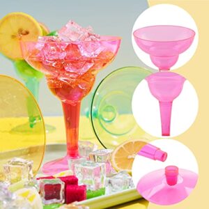 JOYIN 36 Packs Plastic Margarita Glasses Cups 12 oz Disposable Cinco De Mayo Fiesta Party Decoration for Fun Taco Party Supplies, Neon Cocktail Cups, Mexican Theme for Carnivals