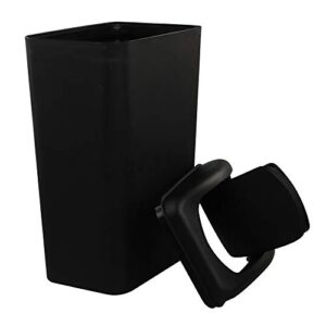 Ramddy Plastic Slim Trash Can, Black Modern Wastebasket, 14 Liter Commercial Garbage Bin