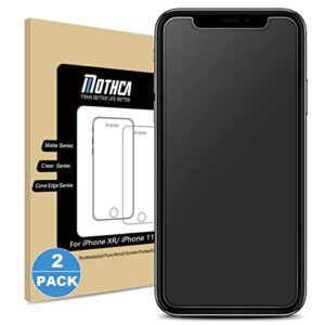 mothca 2 pack matte glass screen protector for iphone xr/iphone 11 anti-glare & anti-fingerprint tempered glass clear film case friendly easy install bubble free - smooth as silk amazing touch