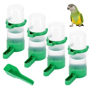 gosear bird water dispenser for cage, 4pcs bird water bowl 140ml automatic no mess gravity feeder bird watering supplies for pet parrot, parakeets, cockatiel, budgie lovebirds and other birds