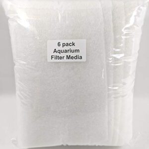 Aquarium Filter Media Cut to Fit Bulk 6 Pieces 10"x 20"x 1/2" Bonded Polyester Fiber for Aquarium Ponds Aquatic Garden Fountain Filter Pad