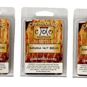 3 Pack Soy Blend Wickless Candles Highly Scented Wax Melts – Banana Nut Bread