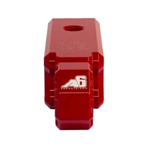 AGENCY 6 Recovery Shackle Block Assembly 2 INCH Double Hole Powder Coat RED - Hitch Receiver Block - Proudly Made in The USA with US Certified Materials - Includes Hitch pin and D-Ring